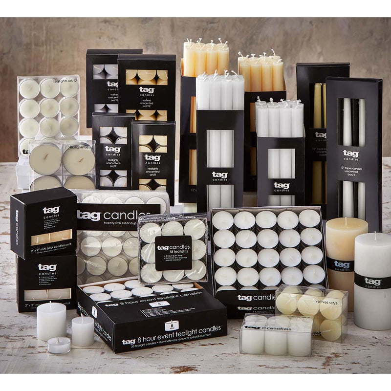 TAG Chapel 3X12 Ivory Pillar Paraffin Wax Candle Unscented Drip-Free Long Burning 175 Hours for Home Decor Wedding Parties Dining Dinner Kitchen Table Tabletop Living Room End Table Decor Decoration - Image 3